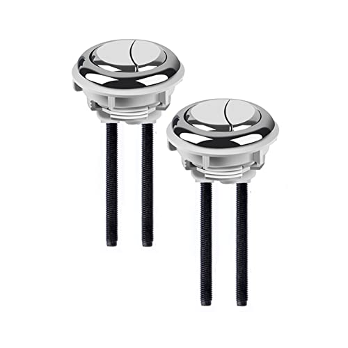 Lokatall Doppelter Druckknopf, WC-Spülknopf, Spülkasten Ersatzteile, Toilettenspülung Drücker, 2 Stück, Ersatz-WC-Spülknopf, WC-Tankknopf mit Gewindedurchmesser 48 mm (rund) von Lokatall