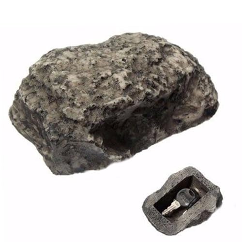 Lokatall Key Hider Fake Rock Safe Key Holder Rock, Resin Key Storage Box Hidden Stone Key Case Home Secret Spare Key Rock Key Keeper Box for Outdoor Garden Yard Security Decor Geocaching von Lokatall