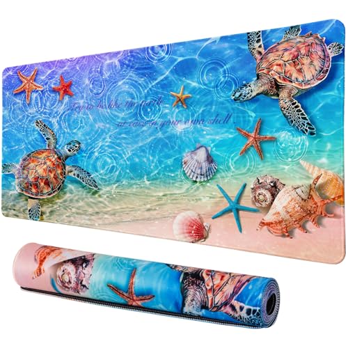 Lokigo Sea Turtle Schreibtischunterlage, wasserdicht, großes Mauspad für Schreibtisch, Tastatur, Schreibunterlage mit rutschfester Gummiunterseite, Gaming-Mauspad für Jungen und Mädchen von Lokigo