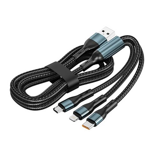 LokoBatii 3-in-1 Multi USB Ladekabel 1,2m – Schnellladen für Phones, Android & Typ-C Geräte & mehr mit verstärktem Design von LokoBatii