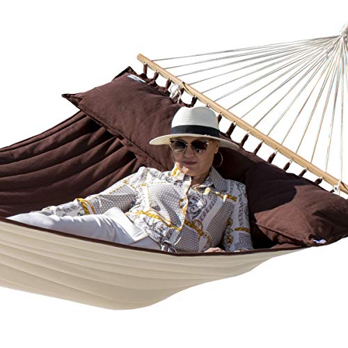 Lola Hängematten American Hammock Lifestyle, braun-beige, gefüttert, mit Kissen, wetterfest von Lola Hängematten