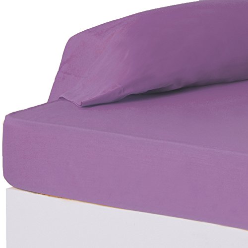 LOLAhome Spannbettlaken für Bett 135 cm, klassisches Lila, Baumwolle/Polyester, für Schlafzimmer von LOLAhome