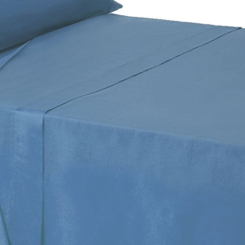 Lolahome Bettlaken, Baumwolle/Polyester, klassisch, für Betten mit Einer Breite von 135 cm, Blau von LOLAhome