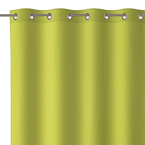 LOLAhome Moderner grüner Vorhang aus Baumwolle und Polyester, 140 x 260 cm von LOLAhome