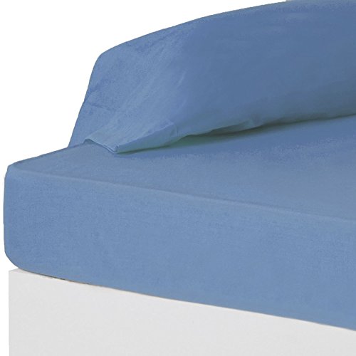 Spannbettlaken Blau Baumwolle/Polyester Klassisches Bett 135 cm - LOLAhome von LOLAhome