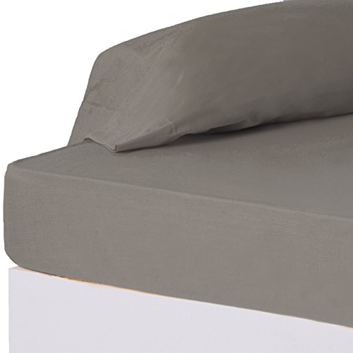 Spannbetttuch, Grau, Baumwolle, Polyester, klassisches Bett, 135 cm LOLAhome von LOLAhome