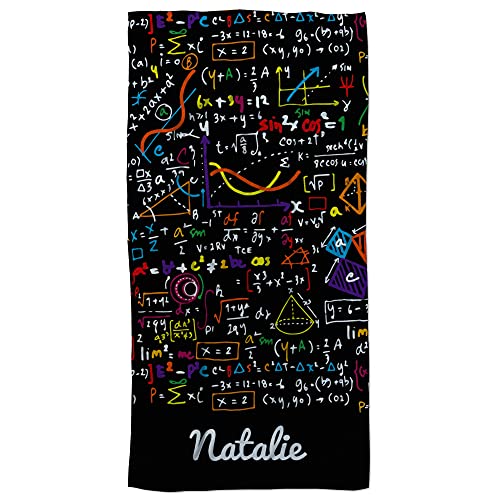 LolaPix Beach Towel. Handtuch Personalisiert. Mikrofaser Handtuch. Sporthandtuch/Strandtuch/Fitness Handtuch. Superabsorbierend und Antibakteriell. Mit Namen. Maths von LolaPix