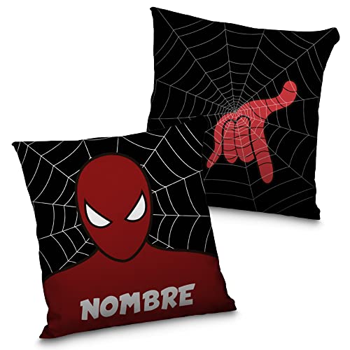 Benutzerdefiniertes quadratisches Kissen mit Namen. Geschenk für Superhelden, einzigartig, originell und exklusiv. Premium Qualität Verschiedene Größen zur Auswahl. Füllung inklusive. SPIDERMAN von LolaPix