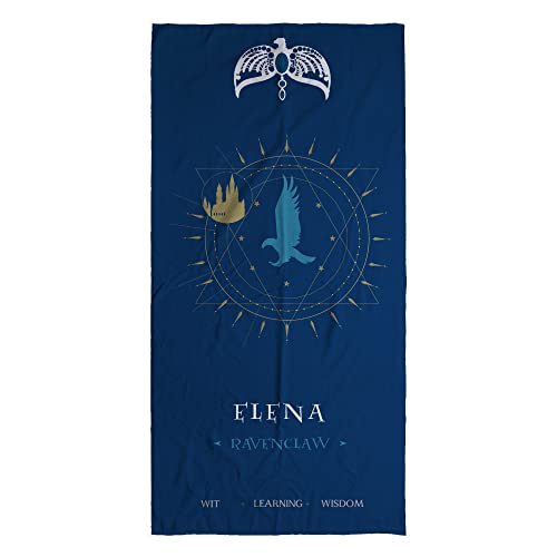 LolaPix Harry Handtuch. Reisehandtuch. Personalisierte Handtücher. Strandtuch mit Namen. Personalisierte Geschenke. Verschiedene Designs und Größen.Ravenclaw von LolaPix