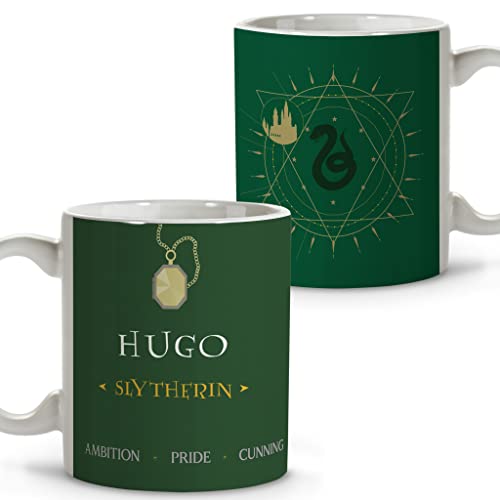 Zauberer Tasse. Personalisierte Geschenke. Tasse Personalisiert mit Namen. Zauberer Geschenkes. Keramik Verschiedene Innenausstattungen und Farben. Slytherin von LolaPix