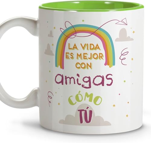 LolaPix Amiga Tasse Beste Freundin Original Frühstückstassen Keramiktasse 330ml Geschenke mit Sprüchen Unsichtbarer Freund von LolaPix