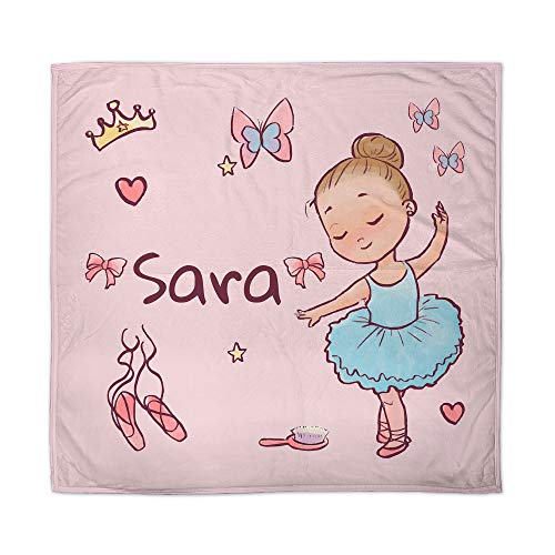 LolaPix Babydecke Mädchen mit Name. Neugeborene Geschenke. Verschiedene Designs. Blaue Ballerina LolaPix Babydecke Mädchen mit Name. Neugeborene Geschenke. Verschiedene Designs. Blaue Ballerina von LolaPix