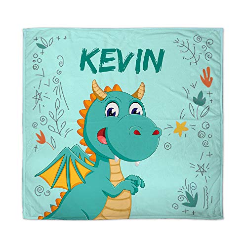 LolaPix Babydecke Personalisiert mit Name. Neugeborene Geschenke. Verschiedene Designs. Drache von LolaPix