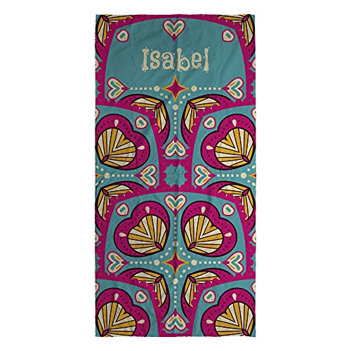 LolaPix Badehandtuch Mandala. Strandtuch mit Namen. Personalisiertes Strand Badetuch. Personalisierte Handtuch. Personalisierte Geschenke. Verschiedene Designs und Größen. Mandala Nirvana von LolaPix