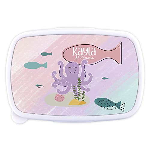 LolaPix Brotdose Mädchen. Lunchbox Kinder. Brotdose Personalisierter mit Name/Schuljahr. 18x13x6cm. Schulanfang Geschenk. Baby-Oktopus LolaPix Brotdose Mädchen. Lunchbox Kinder. Brotdose Personalisierter mit Name/Schuljahr. 18x13x6cm. Schulanfang Geschenk. Baby-Oktopus von LolaPix
