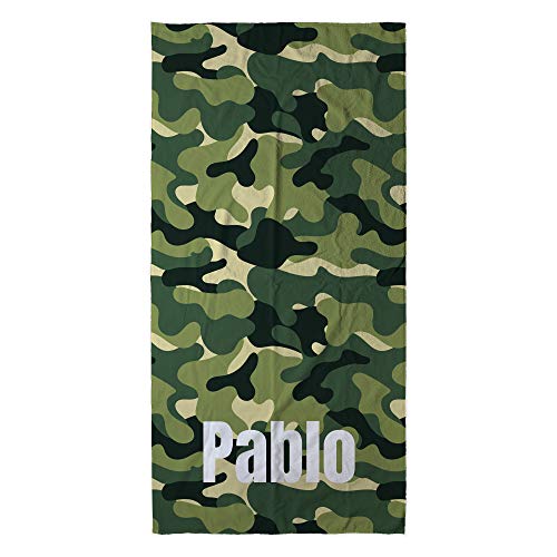 LolaPix Strand Badetuch personalisiert. Personalisiert Strandtuch. Strand Badetuch mit Namen. Personalisierte Handtuch. Personalisierte Geschenke. Verschiedene Designs und Größen. Tarnung von LolaPix