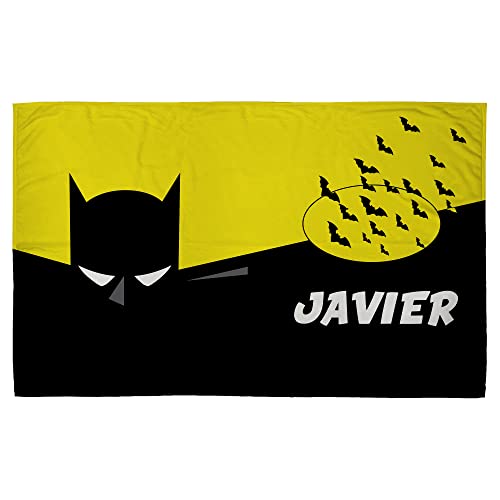 LolaPix Decke Personalisiert mit Namen. Personalisierte Fotogeschenke. 120x190cm. Verschiedene Designs. Einseitig personalisierte Decken. Weiche Decke. Superhero. Batman von LolaPix