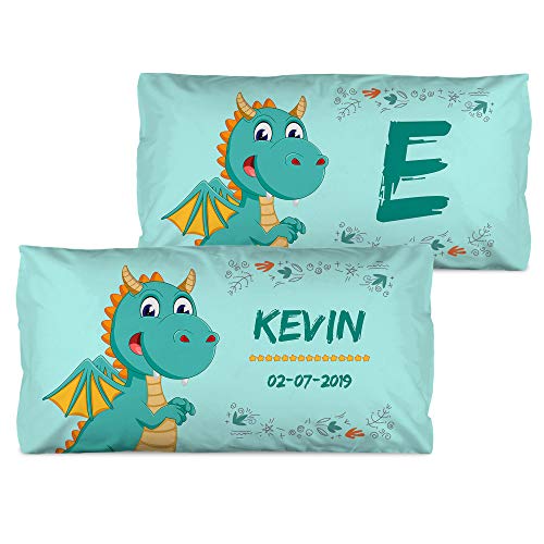LolaPix Drache Kopfkissen Personalisiert mit Name. Geschenke für Kinder. Füllung enthalten. Verschiedene Designs zur Auswahl. Verschiedene Größen zur Auswahl. Drache von LolaPix