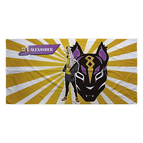 LolaPix Fortnite Handtuch. Personalisierte Geschenke. Strand-/Poolhandtuch Personalisierte Handtücher mit Namen. Verschiedene Größen. Fortnite Banane von LolaPix