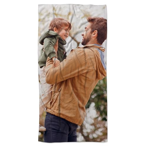LolaPix Badetuch Personalisiert. Handtuch Personalisiert. Personalisierte Handtücher. Personalisiertes Handtuch. Strandhandtuch groß. Personalisiertes Badetuch. Strandtuch Baumwolle 70x140cm Premium von LolaPix