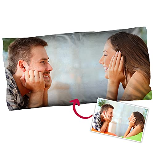 LolaPix Kissen mit Foto Bedrucken. Personalisierte Geschenke. Personalisiertes Kissen. Premium Qualität. Beidseitig vollständig bis zur Naht Bedruckt. Verschiedene Größen. 60x30cm von LolaPix