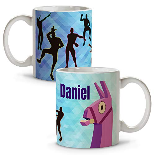 Personalisierte Tasse mit Name/Text. Personalisierte Geschenke für Fans. Verschiedene Innenarchitekturen und Farben. FORTNITE von LolaPix