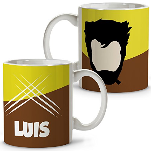 Personalisierte Tasse mit Namen/Text. Personalisierte Superheldengeschenke. Verschiedene Innenausstattungen und Farben. WOLVERINE von LolaPix