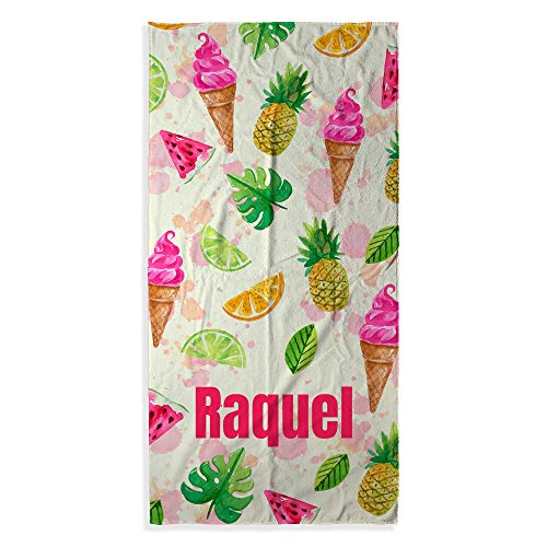 LolaPix Strand Badetuch personalisiert. Personalisiert Strandtuch. Strand Badetuch mit Namen. Personalisierte Handtuch. Personalisierte Geschenke. Verschiedene Designs und Größen. EIS von LolaPix