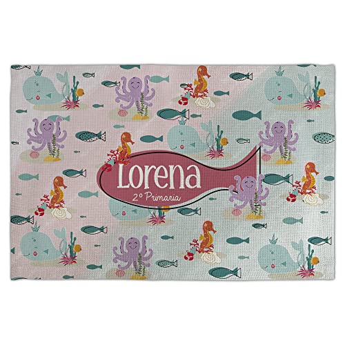 LolaPix Platzdeckchen. Tischset Kinder mit Name. Flachs. Abwaschbar. Gewebter Stoff. Verschiedene Ausführungen. 30x45 cm. Meerestiere von LolaPix