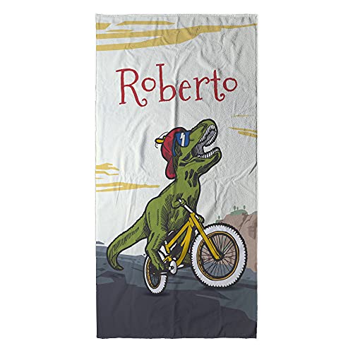 LolaPix Strand Badetuch personalisiert. Personalisiert Strandtuch. Strand Badetuch mit Namen. Personalisierte Handtuch. Personalisierte Geschenke. Verschiedene Designs und Größen. Bike von LolaPix