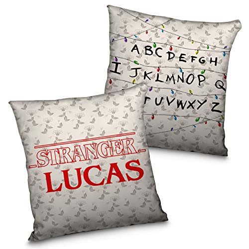 LolaPix Stranger Lights Kissen personalisiert mit Foto. Personalisierte Fotogeschenke. Beidseitig vollflächig bis zur Naht Bedruckt. Inklusive Füllung. Verschiedene Größen. Stranger Lights von LolaPix