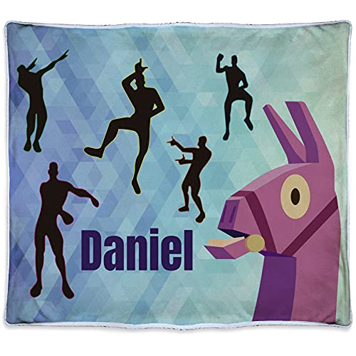 Personalisierte Decke. Personalisierte Geschenke. Kuscheldecke mit Namen. Geek-Geschenke. Personalisierte Fleecedecke. Öko-Tex-zertifiziertes Gewebe. 600gr/m². Ungefähre Größe 140x125cm. FORTNITE von LolaPix