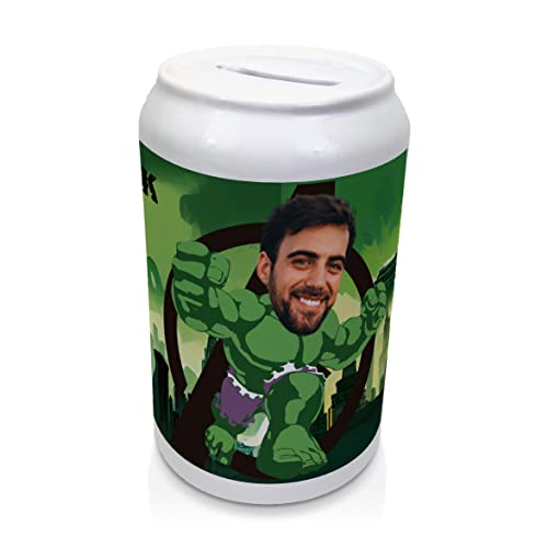 Personalisierte Spardose. Personalisierte Geschenke mit Foto und Namen. Originale Sparschweine. Hochwertige Keramik. Unterer Deckel. Spardose aus Zinn. Hulk Personalisierte Spardose. Personalisierte Geschenke mit Foto und Namen. Originale Sparschweine. Hochwertige Keramik. Unterer Deckel. Spardose aus Zinn. Hulk von LolaPix