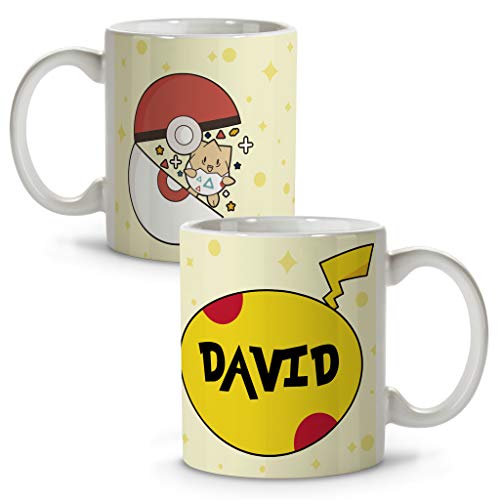 Personalisierte Tasse mit Name/Text. Personalisierte Geschenke für Fans. Verschiedene Innenarchitekturen und Farben. pika von LolaPix