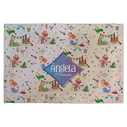 LolaPix Platzsets Abwaschbar. Tischset Kinder mit Name. Flachs. Abwaschbar. Gewebter Stoff. Verschiedene Ausführungen. 30x45 cm. Fantasiewelt von LolaPix