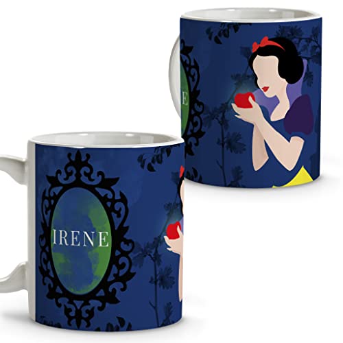 Prinzessinnen-Becher. Personalisierte Tasse mit Namen. Disney-Tassen. Ceámica Becher. 330 ml. Verschiedene Designs und Innenfarben. Originelle Geschenke. SCHNEEWITTCHEN von LolaPix