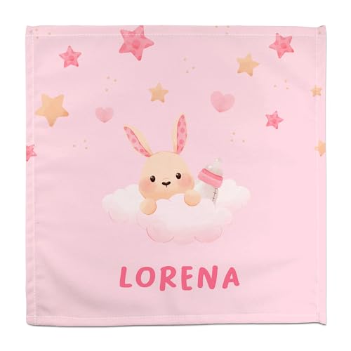 Rosa Servietten. Personalisierte Serviette mit Name. Baby-Serviette. Kinderservietten für die Schule. 50% Baumwolle. Kinderserviette. Personalisierte Geschenke. Kleine Hasenwolken von LolaPix