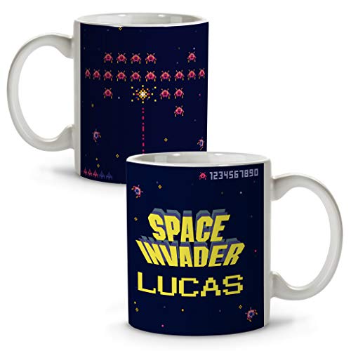 Space Invaders-Tasse. Personalisierte Tassen. Geek-Geschenk. Originalbecher mit Namen. Weltraum-Invasoren von LolaPix