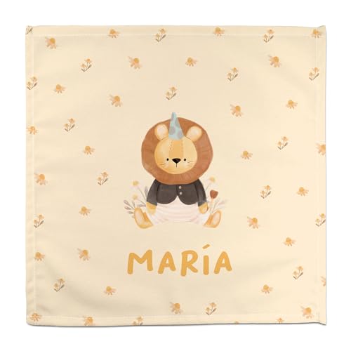 Stoffservietten. Personalisierte Serviette mit Name. Baby-Serviette. Kinderservietten für die Schule. 50% Baumwolle. Kinderserviette. Personalisierte Geschenke. Löwe Blumen von LolaPix
