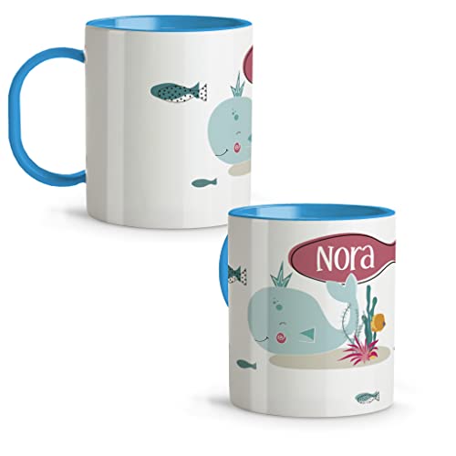 Tasse Personalisiert. Kinderbecher. Trinkbecher Kinder. Kunststoffbecher. Tasse Mit Namen. 330ml. Verschiedene Ausführungen. Kind-Wal von LolaPix