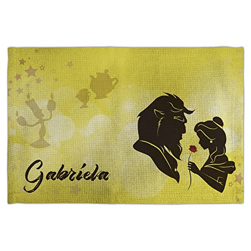 Tischsets Abwaschbar Kinder. Tischset Kinder. Platzdeckchen Abwaschbar Kinder. Tischset mit Namen. 30x45 cm. Personalisierte Geschenke. DIE SCHÖNE UND DAS Biest von LolaPix