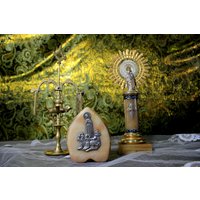 Religiöses Set, Set Virgen Del Pilar, Religiöses Zaragoza, Öllampen-Set, Aus Metall Religiöses Set, Set Virgen Del Pilar, Religiöses Zaragoza, Öllampen-Set, Aus Metall von LolaReligiousAntique