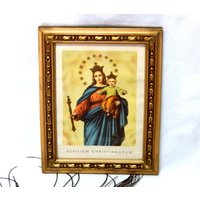 Virgin Help Of Christians Lithographie, Lithographie 30Er Jahre, Auxilium Christianorum, Religiöse Farblithographie, Golden Frame Virgin Help Of Christians Lithographie, Lithographie 30Er Jahre, Auxilium Christianorum, Religiöse Farblithographie, Golden Frame von LolaReligiousAntique