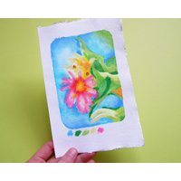 Original Art - Ölpastell Und Pinselstift Zeichnung Whimsical Flowers Wanddekor, Bilderwand, Blumen, Sommer, Bunt Original Art - Ölpastell Und Pinselstift Zeichnung Whimsical Flowers Wanddekor, Bilderwand, Blumen, Sommer, Bunt von LolaTCreates