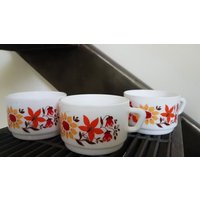 Arcopal 3 Teetassen Anni "70 - Design Vintage Blumenkollektion von LolaVintageDesign