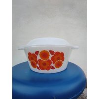 Bogenschale Mit Deckelblumenmotiv - Vintage-Design 1970Er Jahre Zuppiera Lotus Kollektion Made in France von LolaVintageDesign