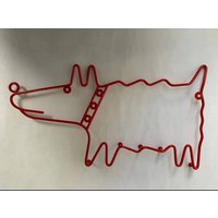 Ikea Roter Hunde-Wandkleiderbügel Aus Stahl - Vintage-Design Der 90Er Jahre Ikea Roter Hunde-Wandkleiderbügel Aus Stahl - Vintage-Design Der 90Er Jahre von LolaVintageDesign