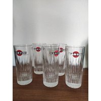 Martini 5 Trinkgläser Mit Besticktem Glas - Vintage-Design Aus Den 1960Er Jahren, Hergestellt in Italien von LolaVintageDesign