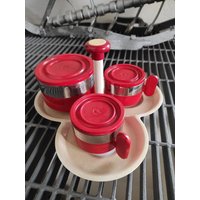 Morinox Set Mit 2 Kaffeetassen Zuckerdose - Vintage-Design Der 80Er Jahre Made in Italy Aus Abs Morinox Set Mit 2 Kaffeetassen Zuckerdose - Vintage-Design Der 80Er Jahre Made in Italy Aus Abs von LolaVintageDesign