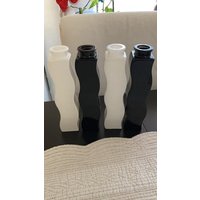 4Er Set Ikea Skamt Kringelwellenvasen - Schwarz-Weiß 90Er von LolaVintageDesign